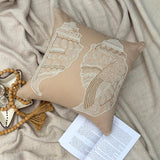 Shell Mates - Beige Cotton Linen Throw Pillow Cover