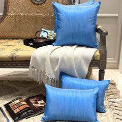 Light Blue Luxury - Blue Silk Throw Cushion Cover Pack of 2