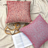 Blooming Maze - Mocha Cotton Linen Throw Pillow Cover