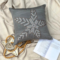 Starry Light - Gray Art Silk Decorative Euro Sham