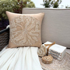 Sea Crunch - Blue Satin Decorative Euro Sham