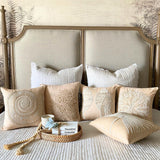 Sea Urchin - Beige Cotton Linen Throw Pillow Cover