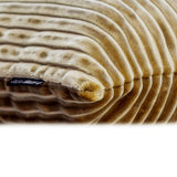 Beige Velvet Throw Cushion Cover - Beige Lines
