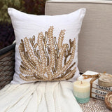 Sea Weed Flow - Ivory Linen Throw Cushion Cover