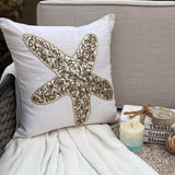 Starfish Party - Ivory Linen Throw Cushion Cover