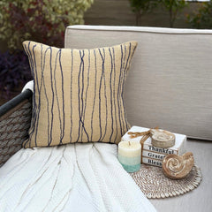 Sea King - Blue Burlap Decorative Euro Sham