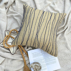 Sea King - Blue Burlap Decorative Euro Sham