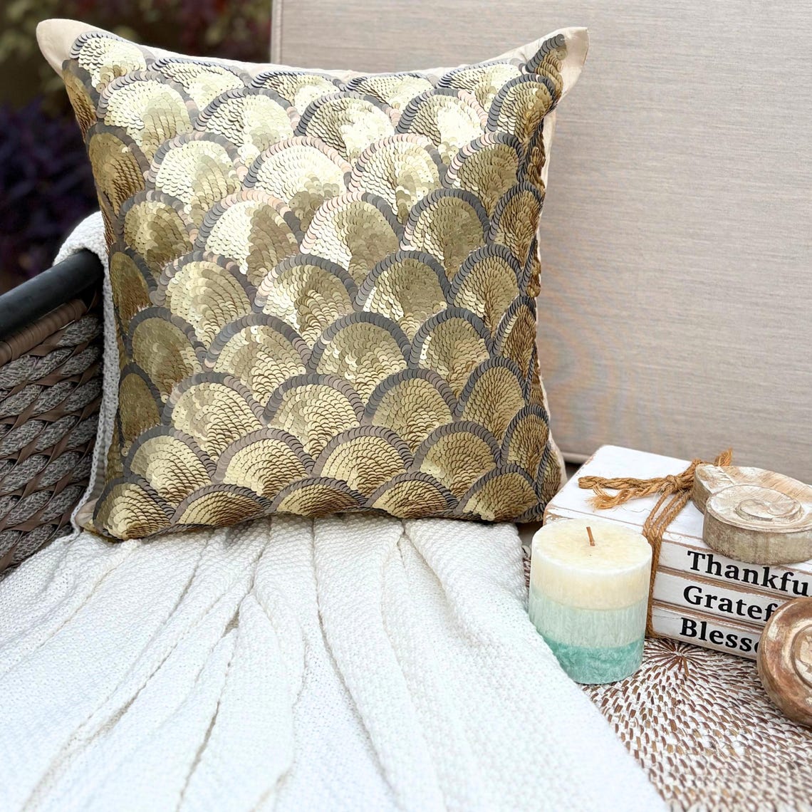 Singing Mermaid Throw Pillow Cover