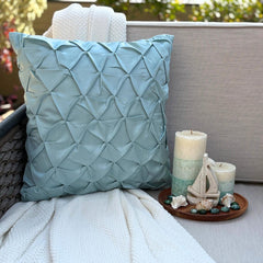 Sea Crunch - Blue Satin Throw Cushion Cover