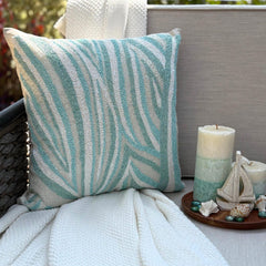 Arctic Layer - Aqua Blue Art Silk Throw Pillow Cover