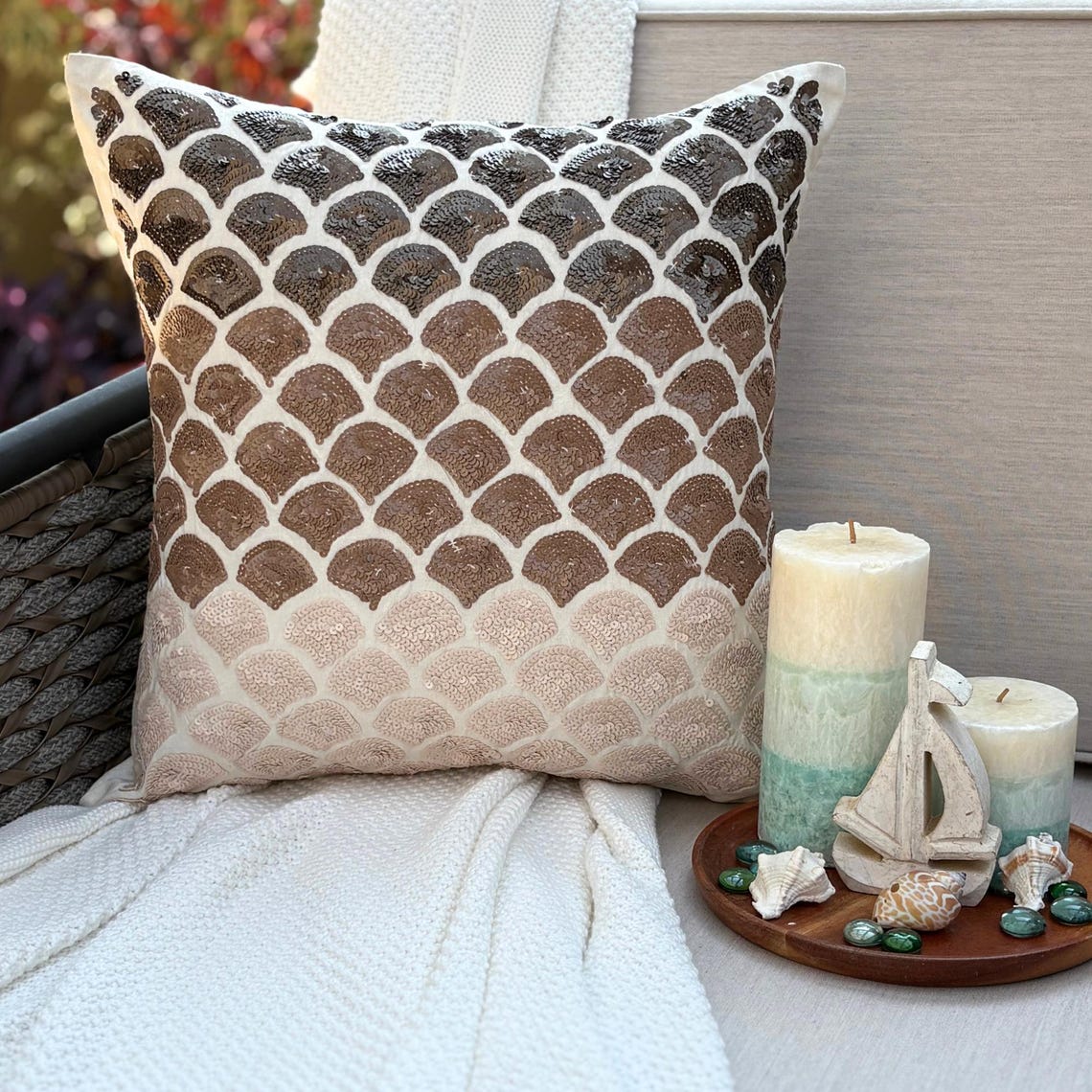 Mountain Journey Sequins Decorative Euro Sham