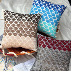 Cranberry Space - Gray Art Silk Decorative Euro Sham