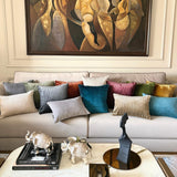 Wine Velvet Throw Cushion Cover - Wine Lines