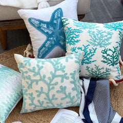 Starfish Island - White Linen Throw Cushion Cover