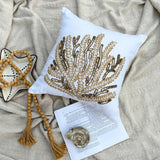 Sea Weed Flow - Ivory Linen Throw Cushion Cover