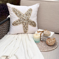 Starfish Party - Ivory Linen Throw Cushion Cover
