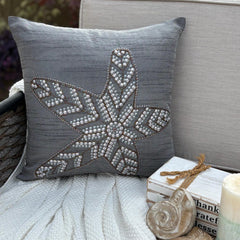 Starry Light - Gray Art Silk Decorative Euro Sham