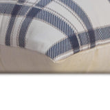 Navy & White Velvet Throw Cushion Cover - Vintage Plaid Navy