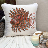 Koi Carp - Orange Linen Throw Cushion Cover