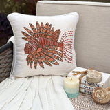 Koi Carp - Orange Linen Throw Cushion Cover