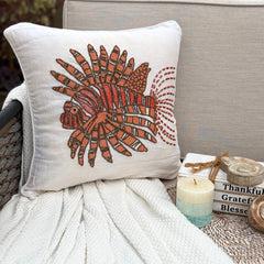 Koi Carp - Orange Linen Throw Cushion Cover