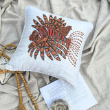 Koi Carp - Orange Linen Throw Cushion Cover