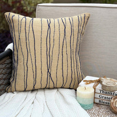Sea King - Blue Burlap Decorative Euro Sham