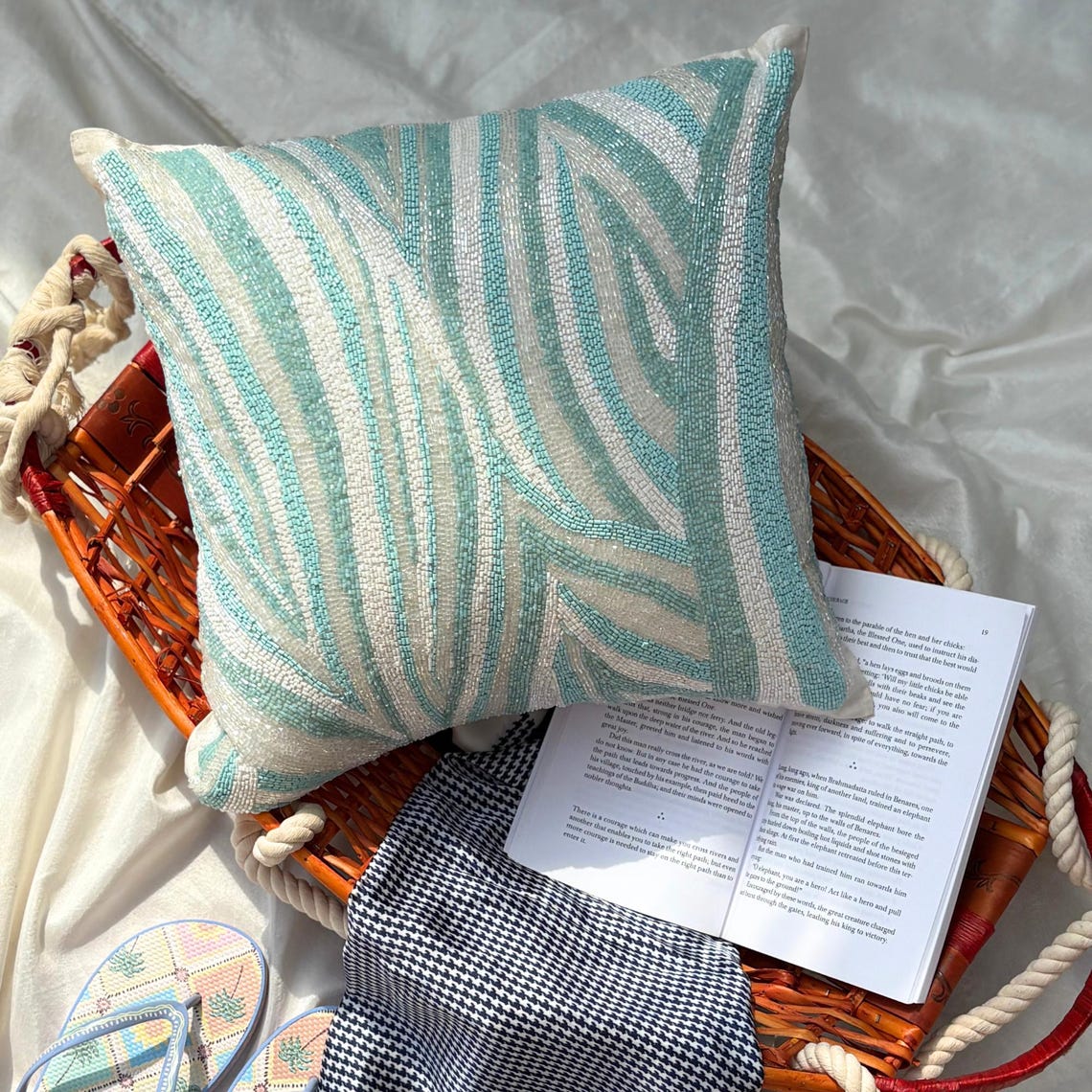 Arctic Layer Ocean Waves Throw Pillow Cover