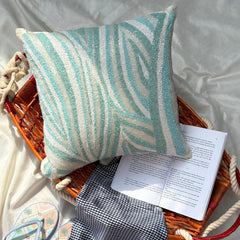 Arctic Layer - Aqua Blue Art Silk Decorative Euro Sham