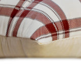 Red & White Velvet Throw Cushion Cover - Vintage Plaid Red