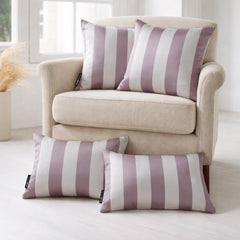Dusty Rose & White Satin Throw Cushion Cover Pack of 2 - Dusty Rose Vertical
