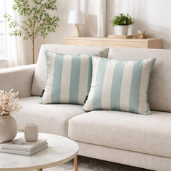 Ice Blue Satin Throw Cushion Cover Pack of 2 - Ice Vertical