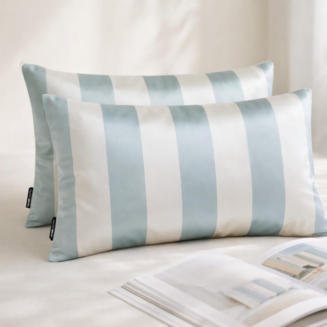 Ice Stripe Delight Lumbar Cushion Cover
