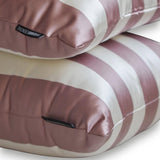 Dusty Rose & White Satin Throw Cushion Cover Pack of 2 - Dusty Rose Vertical