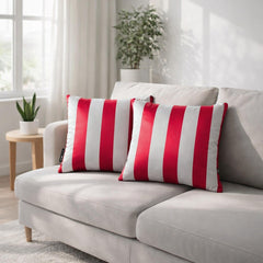 Red Satin Throw Cushion Cover Pack of 2 - Red Vertical