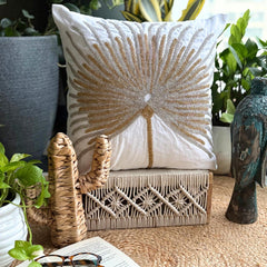 Love Grows On Trees - Ivory Art Silk Throw Pillow Cover