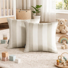 Taupe Satin Throw Cushion Cover Pack of 2 - Taupe Vertical
