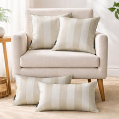 Taupe Satin Throw Cushion Cover Pack of 2 - Taupe Vertical