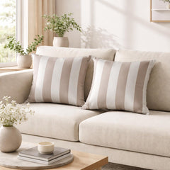 Mocha Brown Satin Throw Cushion Cover Pack of 2 - Mocha Vertical