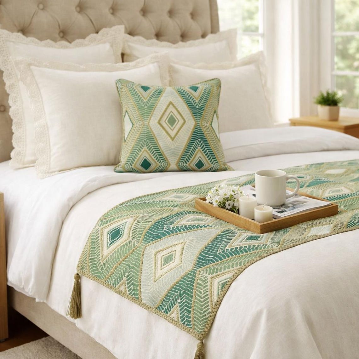 Chantico Decorative Bed Runner and Cushion Cover