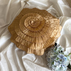 Vintage Golds - Crushed Art Silk Gold Decorative Round Cushion Cover