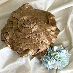 Satin Ruffles - Satin Peach Decorative Round Cushion Cover
