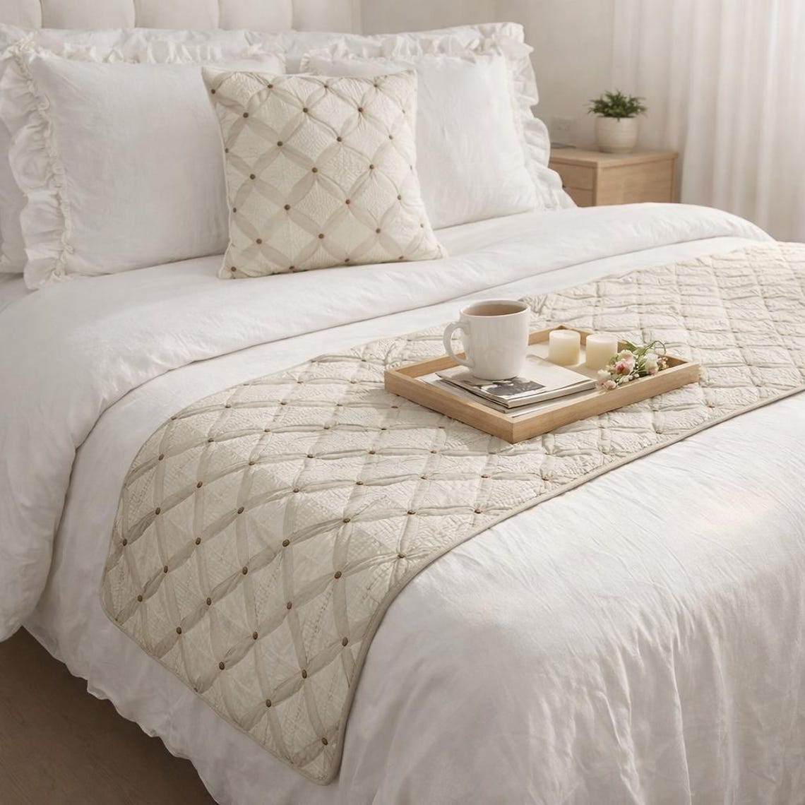 Tender Love Decorative Bed Runner with Cushion Cover