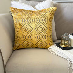 Chartreuse Velvet Throw Cushion Cover - Chartreuse Prism