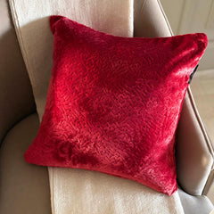 Red Velvet Throw Cushion Cover - Festive Rouge