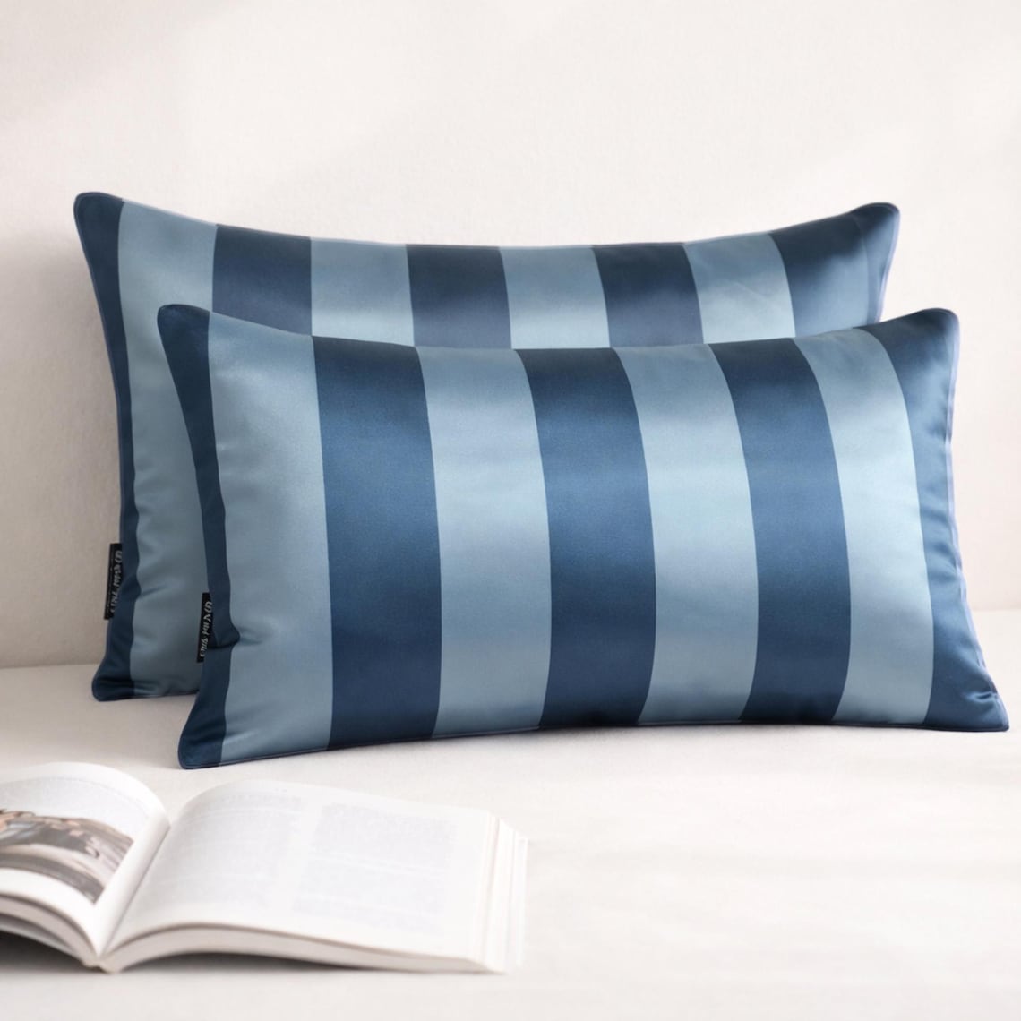 Blue Stripe Delight Lumbar Cushion Cover
