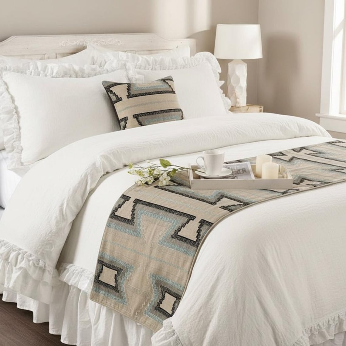 Aztec Armour Decorative Bed Runner with Cushion Cover