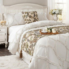 Seasons Blossoms Decorative Bed Runner with Cushion Cover