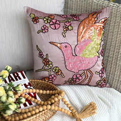 Colorful Birdy Pillow Cover