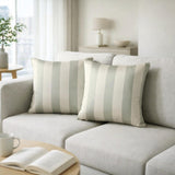 Sage Gray & Ivory Satin Throw Cushion Cover Pack of 2 - Sage Gray Vertical